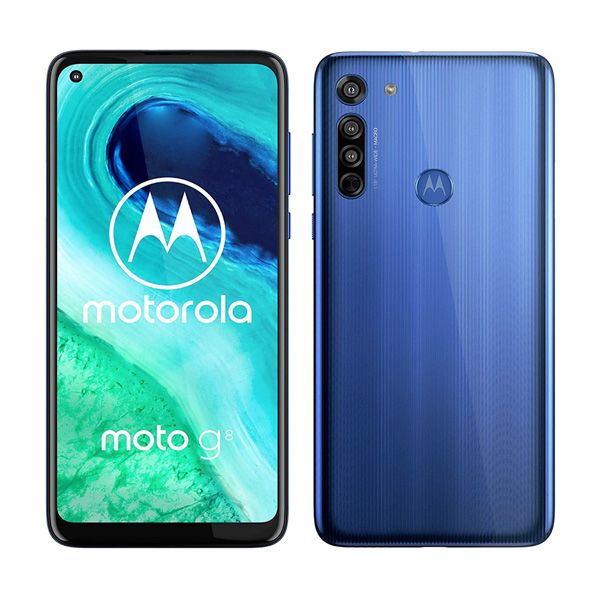 Motorola Moto G8 - 64GB - Neon Blue (Unlocked) Smartphone